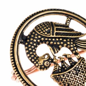 Medieval brooch - Pelican, bronze