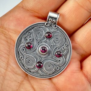 BATTERSEA, luxury Brythonic jewel inspired by the find, gemstones, pendant, silver 925, 11 g