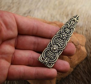 Viking Strap End Borre, zinc ant. brass