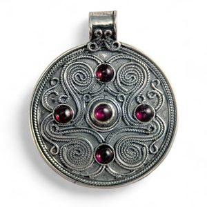 BATTERSEA, luxury Brythonic jewel inspired by the find, gemstones, pendant, silver 925, 11 g