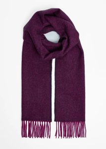 Irish Scarf, Foxford Magenta Juniper Herringbone Lambswool