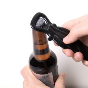 Black cat, beer opener, cast iron