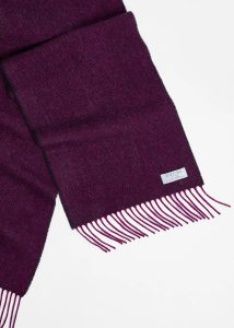 Irish Scarf, Foxford Magenta Juniper Herringbone Lambswool
