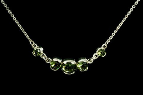 ELARA, MOLDAVITE, NECKLACE, SILVER