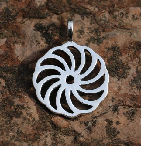 SUN SYMBOL IV, SILVER PENDANT