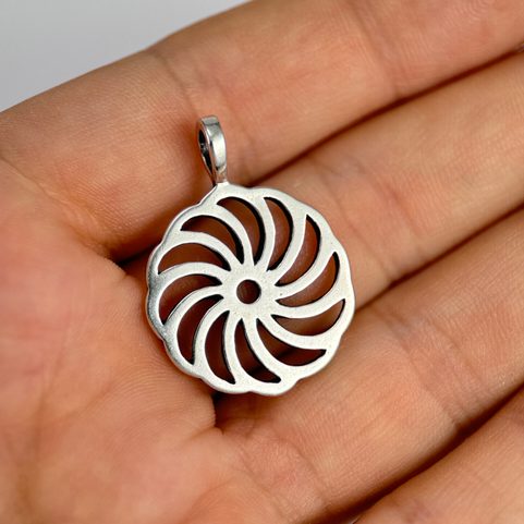 SUN SYMBOL IV, SILVER PENDANT
