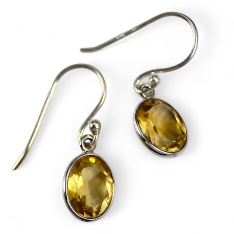 HELIOS, SILVER EARRINGS, CITRINE, AG 925/1000