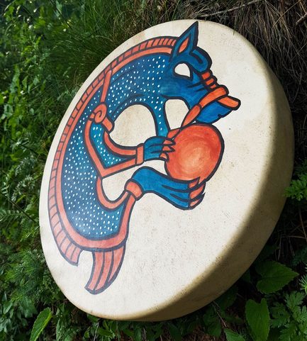 SKOLL VIKING WOLF, SHAMANIC FRAME DRUM