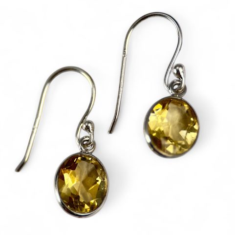 HELIOS, SILVER EARRINGS, CITRINE, AG 925/1000
