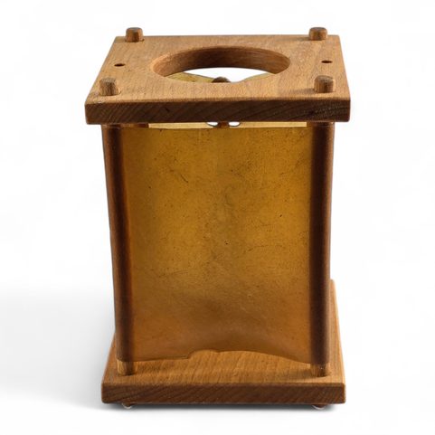 MEDIEVAL LANTERN, WOOD WITH RAWHIDE, REPLICA