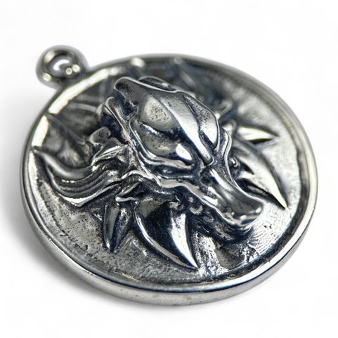 SLAVIC WOLF AMULET, SILVER 925, 23G