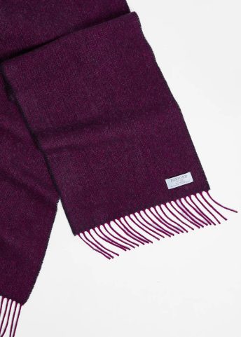IRISH SCARF, FOXFORD MAGENTA JUNIPER HERRINGBONE LAMBSWOOL