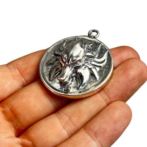 SLAVIC WOLF AMULET, SILVER 925, 23G