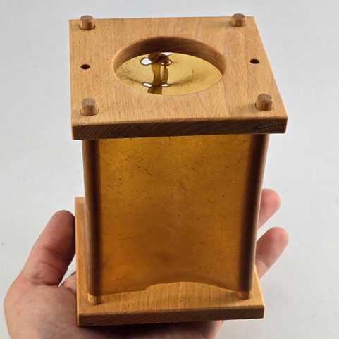 MEDIEVAL LANTERN, WOOD WITH RAWHIDE, REPLICA