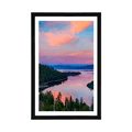 AFFICHE AVEC PASSE-PARTOUT – LAC AU COUCHER DU SOLEIL - NATURE - AFFICHES