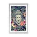 AFFICHE AVEC PASSE-PARTOUT – BOUDDHA SUR FOND EXOTIQUE - FENG SHUI - AFFICHES