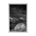 AFFICHE – TENTE SOUS CIEL NOCTURNE EN NOIR ET BLANC - NOIR ET BLANC - AFFICHES