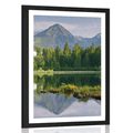 AFFICHE AVEC PASSE-PARTOUT – PANORAMA MAGNIFIQUE DES MONTAGNES AU BORD DU LAC - NATURE - AFFICHES