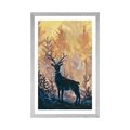 AFFICHE AVEC PASSE-PARTOUT – PEINTURE ARTISTIQUE DE LA FORÊT - ANIMAUX - AFFICHES
