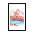 AFFICHE AVEC PASSE-PARTOUT – BEAU PAYSAGE DE MONTAGNE - NATURE - AFFICHES