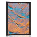 AFFICHE – TEXTURE DE FEUILLES SUR PLAGE DE SABLE - NATURE - AFFICHES