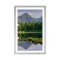 AFFICHE AVEC PASSE-PARTOUT – PANORAMA MAGNIFIQUE DES MONTAGNES AU BORD DU LAC - NATURE - AFFICHES