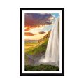 AFFICHE – MAJESTUEUSE CASCADE EN ISLANDE - NATURE - AFFICHES