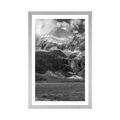 AFFICHE – PAYSAGE DE MONTAGNE MAJESTUEUX EN NOIR ET BLANC - NOIR ET BLANC - AFFICHES
