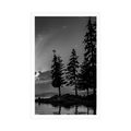 AFFICHE – LAC DE MONTAGNE EN NOIR ET BLANC - NOIR ET BLANC - AFFICHES