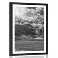 AFFICHE – PAYSAGE DE MONTAGNE MAJESTUEUX EN NOIR ET BLANC - NOIR ET BLANC - AFFICHES