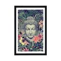 AFFICHE AVEC PASSE-PARTOUT – BOUDDHA SUR FOND EXOTIQUE - FENG SHUI - AFFICHES