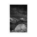 AFFICHE – TENTE SOUS CIEL NOCTURNE EN NOIR ET BLANC - NOIR ET BLANC - AFFICHES