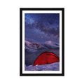 AFFICHE AVEC PASSE-PARTOUT – TENTE SOUS LE CIEL NOCTURNE - NATURE - AFFICHES