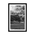 AFFICHE – PAYSAGE DE MONTAGNE MAJESTUEUX EN NOIR ET BLANC - NOIR ET BLANC - AFFICHES