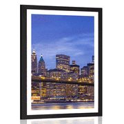 AFFICHE AVEC PASSE-PARTOUT – PONT DE BROOKLYN - VILLES - AFFICHES