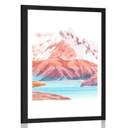 AFFICHE AVEC PASSE-PARTOUT – BEAU PAYSAGE DE MONTAGNE - NATURE - AFFICHES