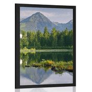 AFFICHE – MAGNIFIQUE PANORAMA DE MONTAGNES PRÈS DU LAC - NATURE - AFFICHES