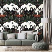 PAPIER PEINT ADHÉSIF – FORÊT MYSTÉRIEUSE AVEC FOND BLANC - PAPIER PEINT AUTOCOLLANT - PAPIERS PEINTS PANORAMIQUES