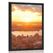 AFFICHE – COUCHER DE SOLEIL SUR LA VILLE DE NEW YORK - VILLES - AFFICHES