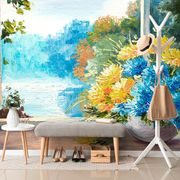 PAPIER PEINT ADHÉSIF – BOUQUET PRINTANIER À LA FENÊTRE - PAPIER PEINT AUTOCOLLANT - PAPIERS PEINTS PANORAMIQUES