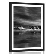 AFFICHE AVEC PASSE-PARTOUT – PLANÈTE FUTURISTE EN NOIR ET BLANC - NOIR ET BLANC - AFFICHES