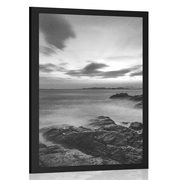 AFFICHE – MAGNIFIQUE PAYSAGE EN BORD DE MER EN NOIR ET BLANC - NOIR ET BLANC - AFFICHES