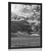 AFFICHE – PAYSAGE DE MONTAGNE MAJESTUEUX EN NOIR ET BLANC - NOIR ET BLANC - AFFICHES