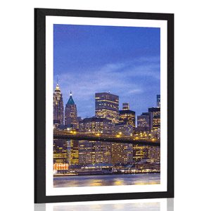 AFFICHE AVEC PASSE-PARTOUT – PONT DE BROOKLYN - VILLES - AFFICHES