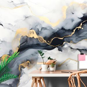 PAPIER PEINT – IMITATION DE MARBRE GRIS - PAPIERS PEINTS EN MARBRE - PAPIERS PEINTS PANORAMIQUES