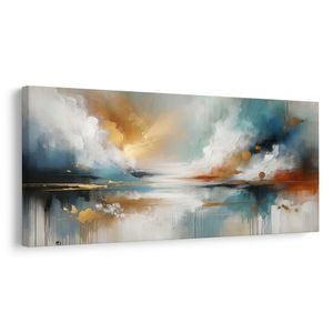 TABLEAU SUR TOILE – ABSTRACTION MODERNE AVEC NATURE - TABLEAUX DU LAC - TABLEAUX