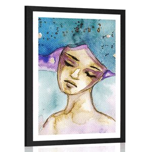 AFFICHE AVEC PASSE-PARTOUT – FÉE LUNAIRE - FEMMES - AFFICHES