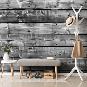 PAPIER PEINT ADHÉSIF – IMITATION MODERNE DE BOIS EN NOIR ET BLANC - PAPIER PEINT AUTOCOLLANT - PAPIERS PEINTS PANORAMIQUES