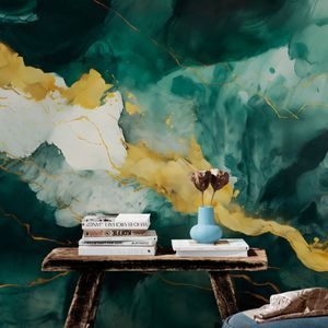 PAPIER PEINT ADHÉSIF – IMITATION DE MARBRE VERT - PAPIER PEINT AUTOCOLLANT - PAPIERS PEINTS PANORAMIQUES