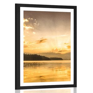 AFFICHE AVEC PASSE-PARTOUT – REFLET DU LAC DE MONTAGNE - NATURE - AFFICHES